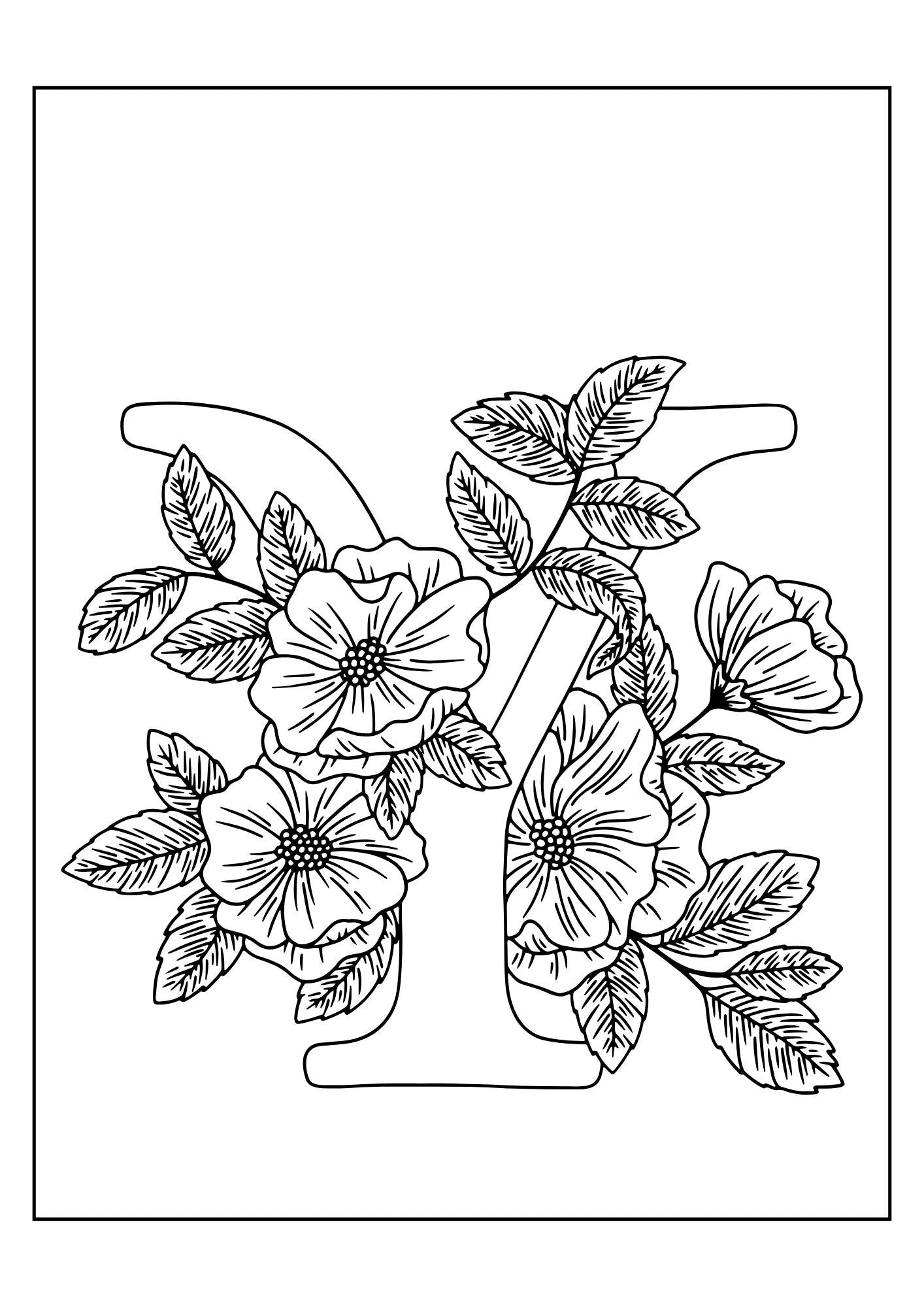 Floralphabet Coloring Bliss